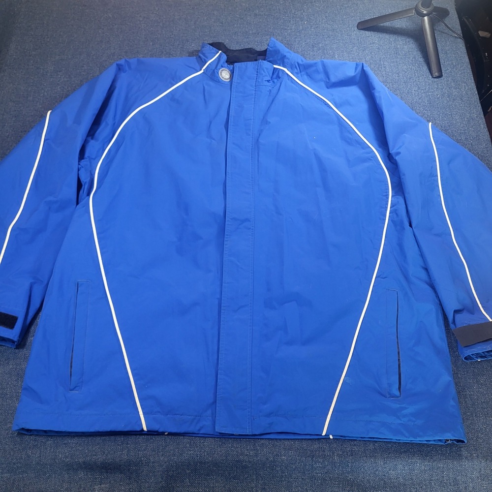 Warrior Sports Mens XL Royal Blue Windbreaker Full Zip Mesh Lined Jacket Piping